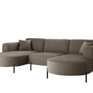 Narożnik, Sofa w kształcie U Modena Rein tkanina Quelle Brązowy 636909