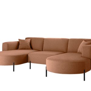 Narożnik, Sofa w kształcie U Modena Rein tkanina Quelle Ceglany 636828