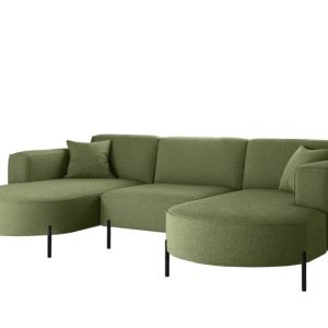 Narożnik, Sofa w kształcie U Modena Rein tkanina Quelle Oliwkowy 636865