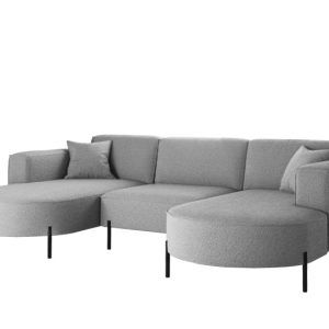 Narożnik, Sofa w kształcie U Modena Rein tkanina Quelle Szary 636823