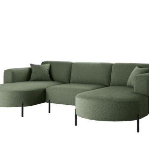 Narożnik, Sofa w kształcie U Modena Rein tkanina Quelle Zielony 636858