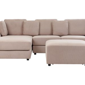 Narożnik sofa z otomaną rogówka beżowoszary 390628 Narożnik sofa z otomaną rogówka beżowoszary 390628