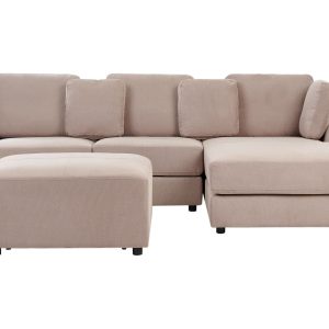 Narożnik sofa z otomaną rogówka beżowoszary 390627 Narożnik sofa z otomaną rogówka beżowoszary 390627