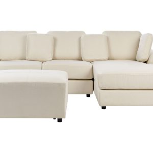 Narożnik sofa z otomaną rogówka jasnobeżowy 390634 Narożnik sofa z otomaną rogówka jasnobeżowy 390634