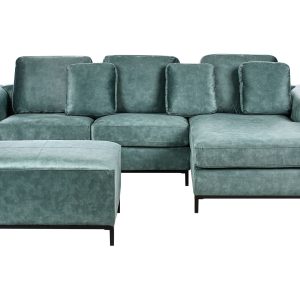 Narożnik sofa z otomaną rogówka lazurowy 567414 Narożnik sofa z otomaną rogówka lazurowy 567414