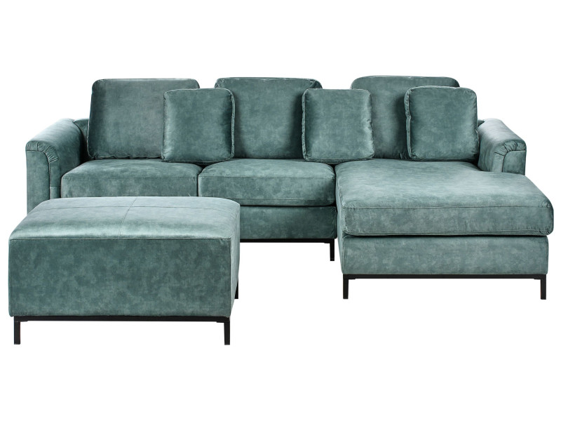 Narożnik sofa z otomaną rogówka lazurowy 567414