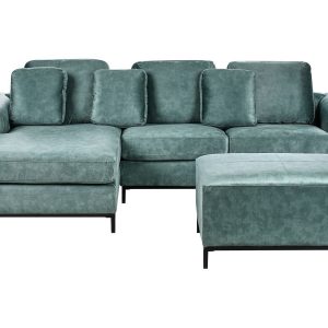 Narożnik sofa z otomaną rogówka lazurowy 567413 Narożnik sofa z otomaną rogówka lazurowy 567413