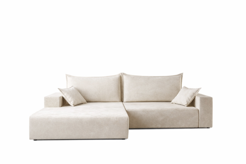 Narożnik SOFT lewy z funkcją spania sprężyny beżowy 940069