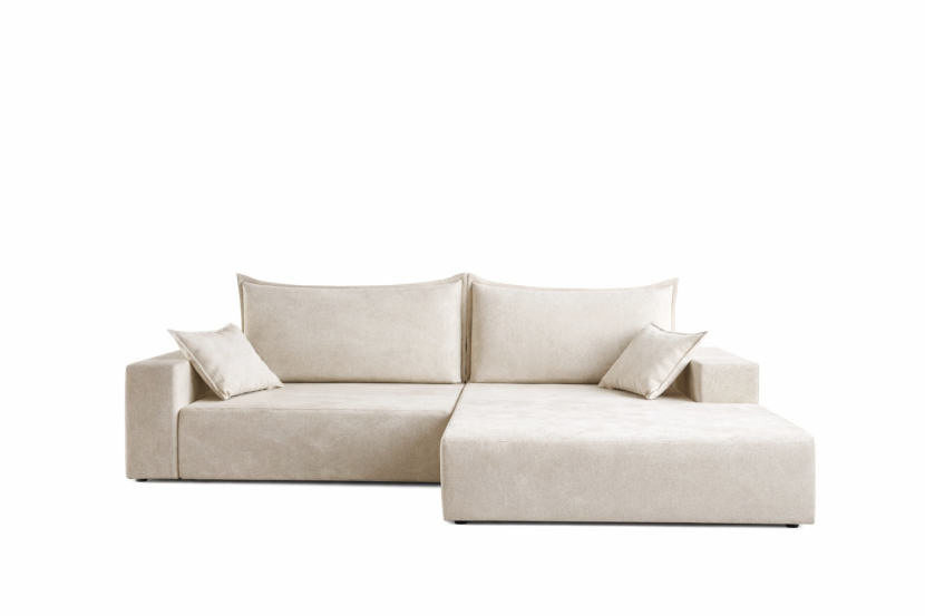 Narożnik SOFT prawy z funckją spania spręzyny beżowy 940074