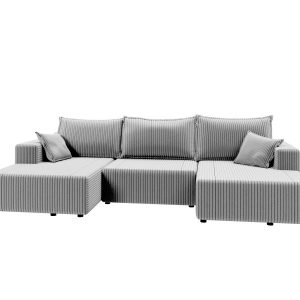 Narożnik SOFT U z funckją spania szary sztruks 937621