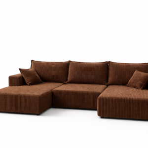 Narożnik SOFT U z funkcją spania brąz pojemnik 937604