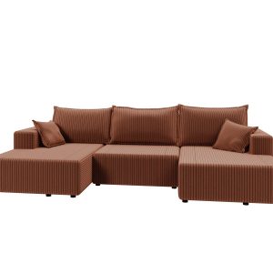 Narożnik SOFT U z funkcją spania miedziany sztruks 937632