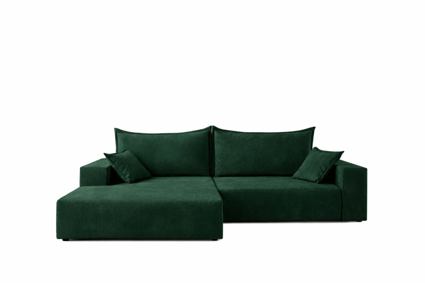 Narożnik SOFT zielony z funkcją spania pojemnik 940064