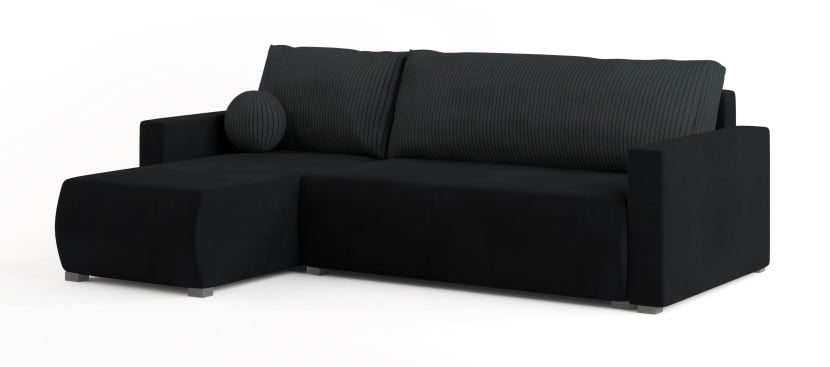 Narożnik SORGE z funkcją spania Czarny 741582