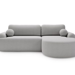 Narożnik szary boucle do salonu z funkcją spania OLIO 659498