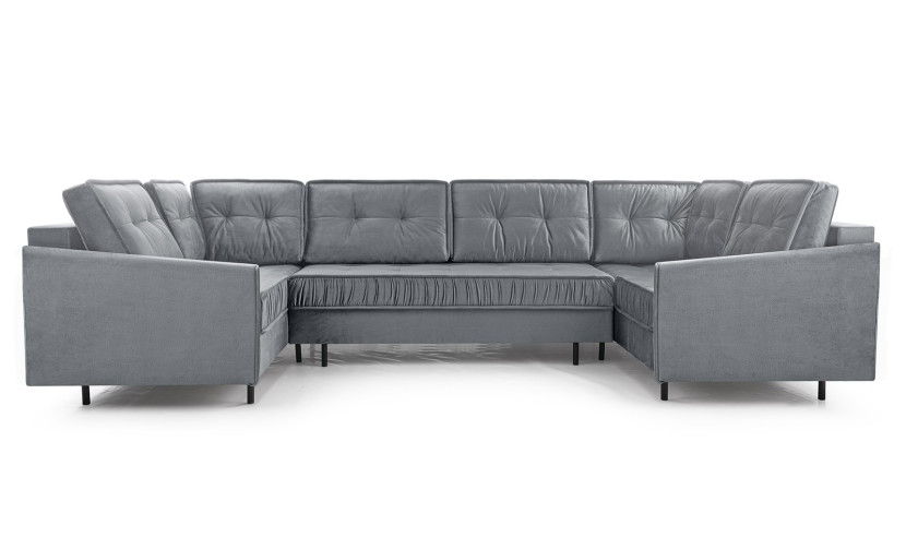 Narożnik tapicerowany do salonu GRAND U / MON84 jasny szary 343437