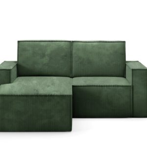 Narożnik tapicerowany sztruksowy do salonu ORTO Zielony Lewa 343397 Narożnik tapicerowany sztruksowy do salonu ORTO Zielony Lewa 343397