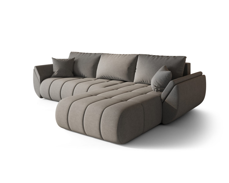 Narożnik TOKYO PREMIUM, tkanina WIND, Brązowoszary, Prawy 813693
