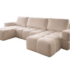 Narożnik U bubble tkanina boucle do dużego salonu LORIN 988678