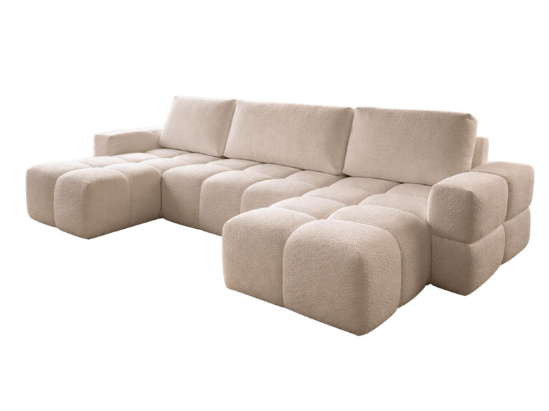 Narożnik U bubble tkanina boucle do dużego salonu LORIN 988678