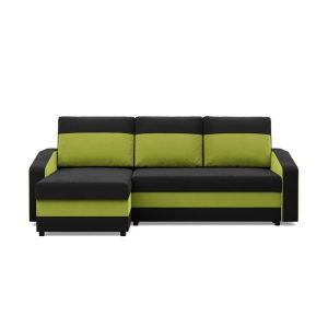 Narożnik uniwersalny, AURELO, 231x140x92 cm, czarny, zielony | TYLETEGOTU 773468 Narożnik uniwersalny, AURELO, 231x140x92 cm, czarny, zielony | TYLETEGOTU 773468