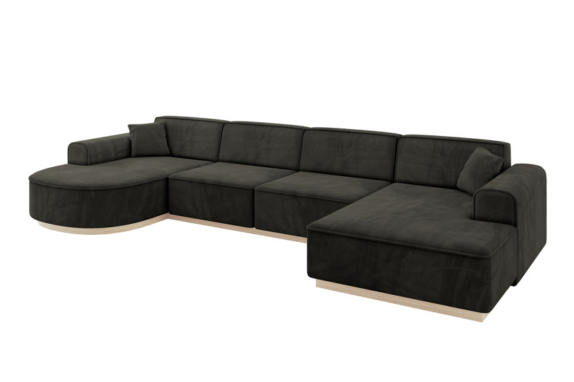 Narożnik uniwersalny bez funkcji spania ARRIO-U2 388x171x83 cm Czarny 815251