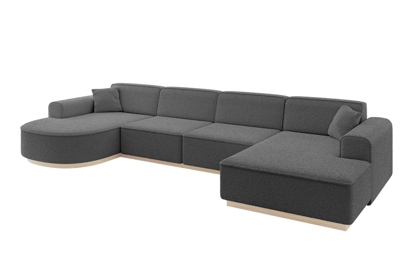 Narożnik uniwersalny bez funkcji spania ARRIO-U2 388x171x83 cm Szary 814990