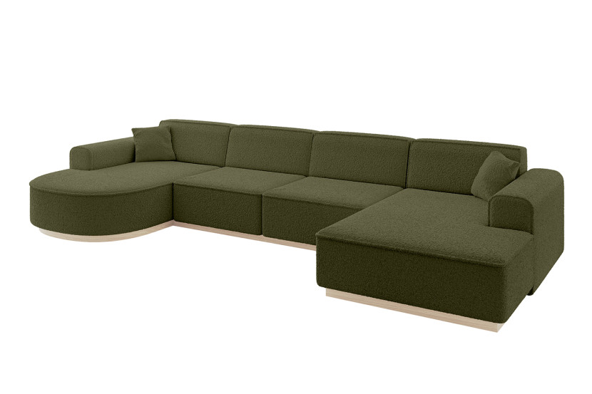 Narożnik uniwersalny bez funkcji spania ARRIO-U2 388x171x83 cm Zielony 814992