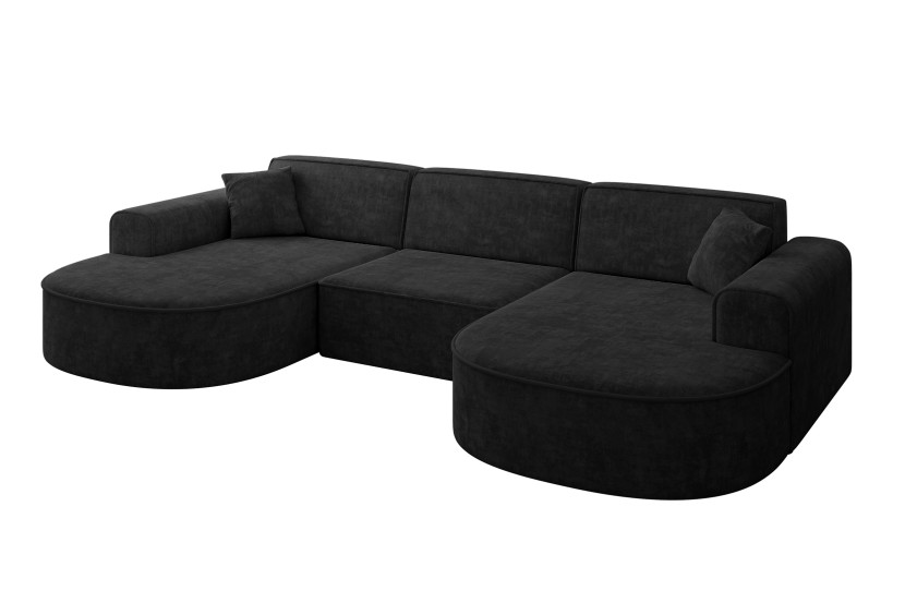 Narożnik uniwersalny bez funkcji spania MARI-U1 303x171x79,5 cm Czarny 710653