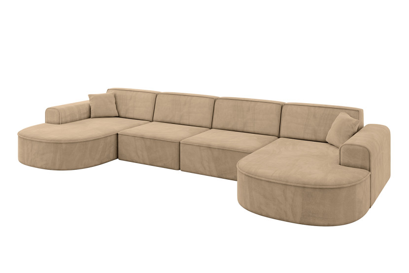 Narożnik uniwersalny bez funkcji spania MARI-U2 388x171x79,5 cm Brązowy 823812