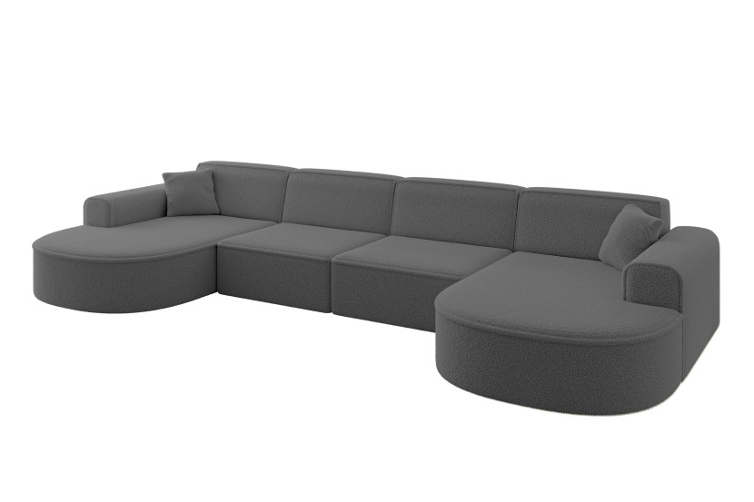 Narożnik uniwersalny bez funkcji spania MARI-U2 388x171x79,5 cm Szary 525139