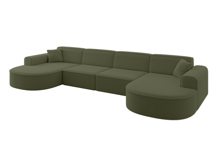 Narożnik uniwersalny bez funkcji spania MARI-U2 388x171x79,5 cm Zielony 525132