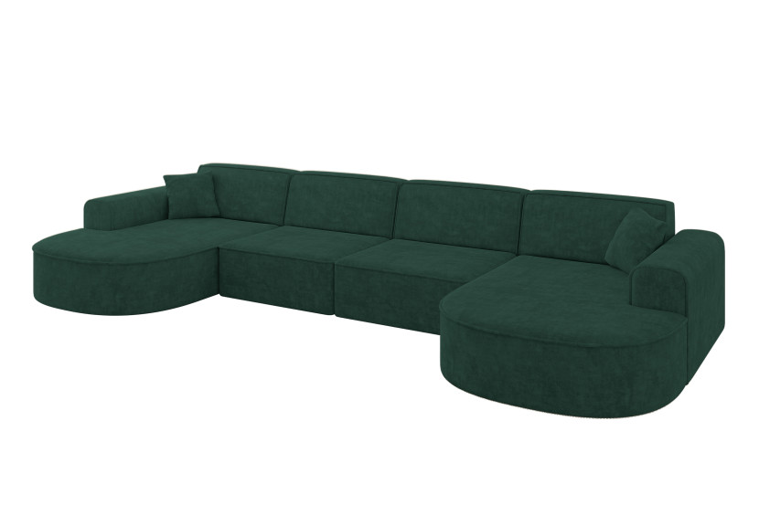 Narożnik uniwersalny bez funkcji spania MARI-U2 388x171x79,5 cm Zielony 710654