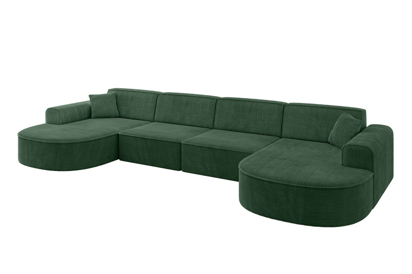 Narożnik uniwersalny bez funkcji spania MARI-U2 388x171x79,5 cm Zielony 525115