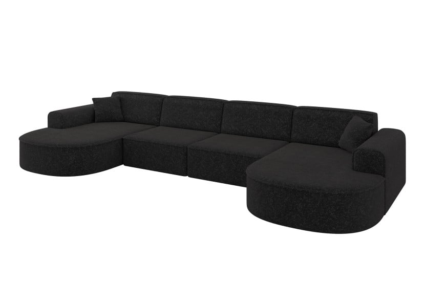 Narożnik uniwersalny bez funkcji spania MARI-U2 388x171x79,5cm Czarny 1049136