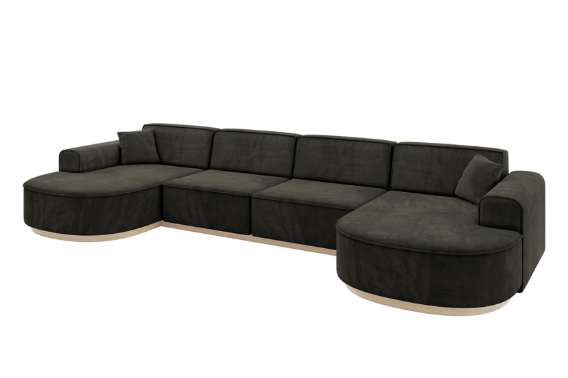 Narożnik uniwersalny bez funkcji spania MARI-U2-v1 388x171x83 cm Czarny 729230