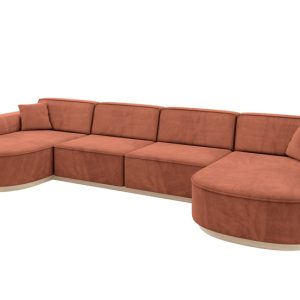 Narożnik uniwersalny bez funkcji spania MARI-U2-v1 388x171x83 cm Morelowy 729354 Narożnik uniwersalny bez funkcji spania MARI-U2-v1 388x171x83 cm Morelowy 729354