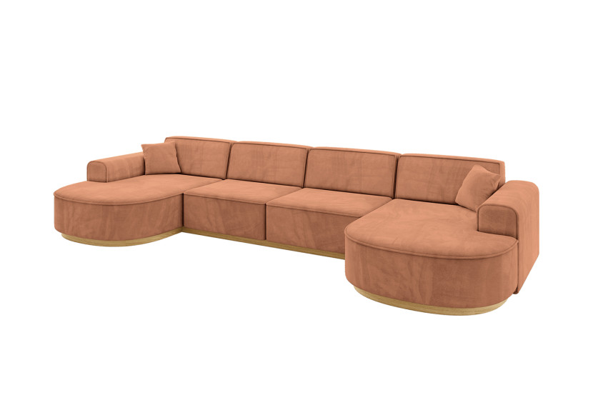 Narożnik uniwersalny bez funkcji spania MARI-U2-v2 388x171x83 cm Brązowy 823808