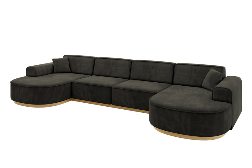 Narożnik uniwersalny bez funkcji spania MARI-U2-v2 388x171x83 cm Czarny 729252
