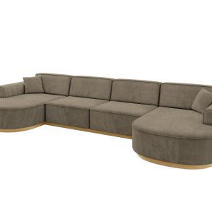 Narożnik uniwersalny bez funkcji spania MARI-U2-v2 388x171x83 cm Morelowy 823756 Narożnik uniwersalny bez funkcji spania MARI-U2-v2 388x171x83 cm Morelowy 823756