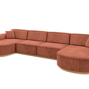 Narożnik uniwersalny bez funkcji spania MARI-U2-v2 388x171x83 cm Morelowy 729341 Narożnik uniwersalny bez funkcji spania MARI-U2-v2 388x171x83 cm Morelowy 729341