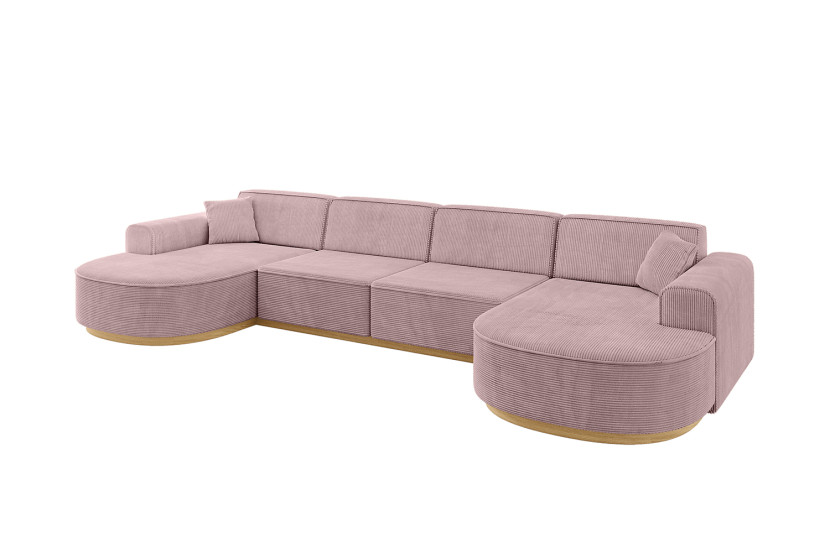 Narożnik uniwersalny bez funkcji spania MARI-U2-v2 388x171x83 cm Różowy 729462