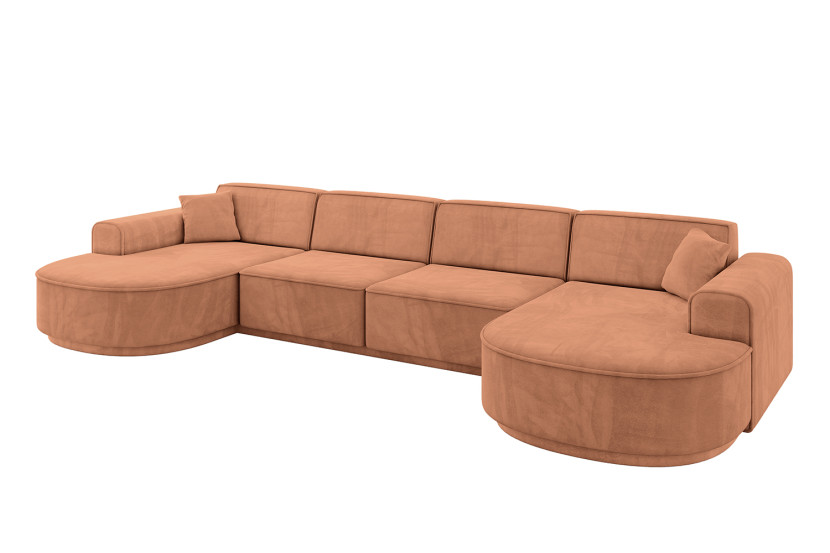Narożnik uniwersalny bez funkcji spania MARI-U2-v3 388x171x83 cm Brązowy 823716