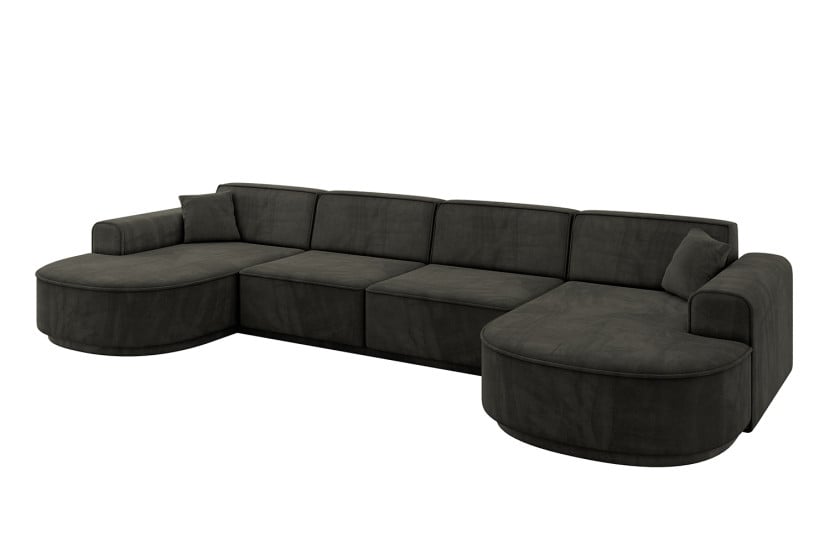 Narożnik uniwersalny bez funkcji spania MARI-U2-v3 388x171x83 cm Czarny 769419