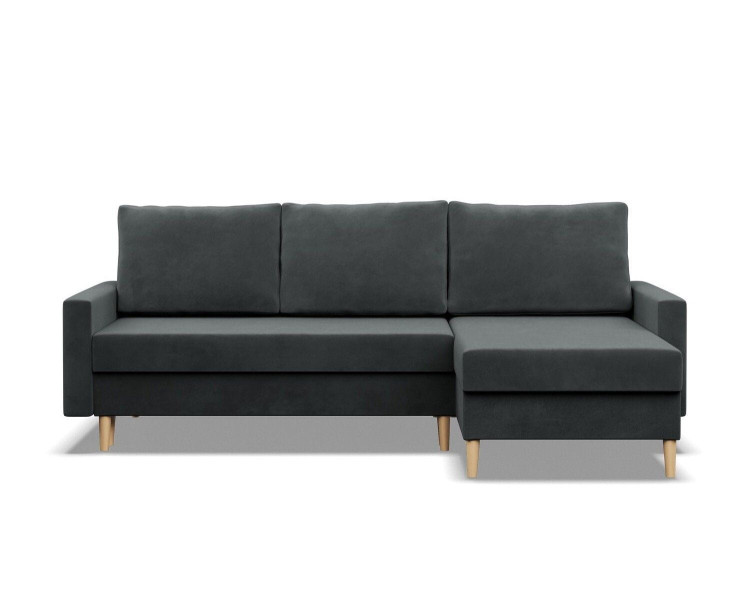 Narożnik uniwersalny, MILO, velvet, 223x140x92, ciemny szary | TYLETEGOTU 773510