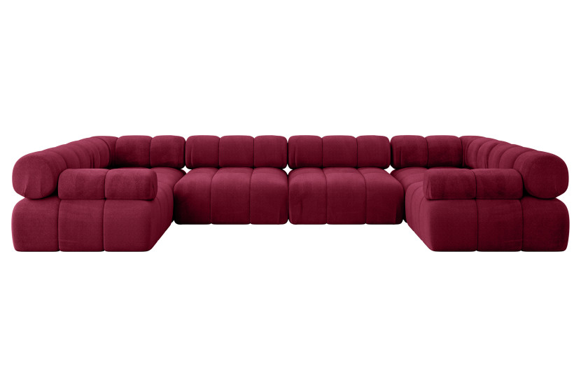 Narożnik uniwersalny modułowy BIRNO-U2 380x190x70 cm Bordowy 684387