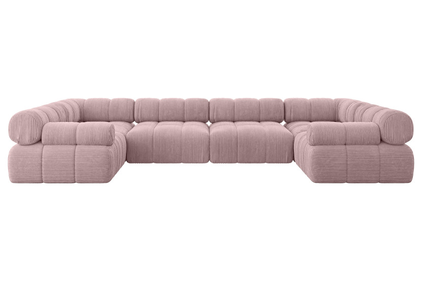 Narożnik uniwersalny modułowy BIRNO-U2 380x190x70 cm Różowy 684395