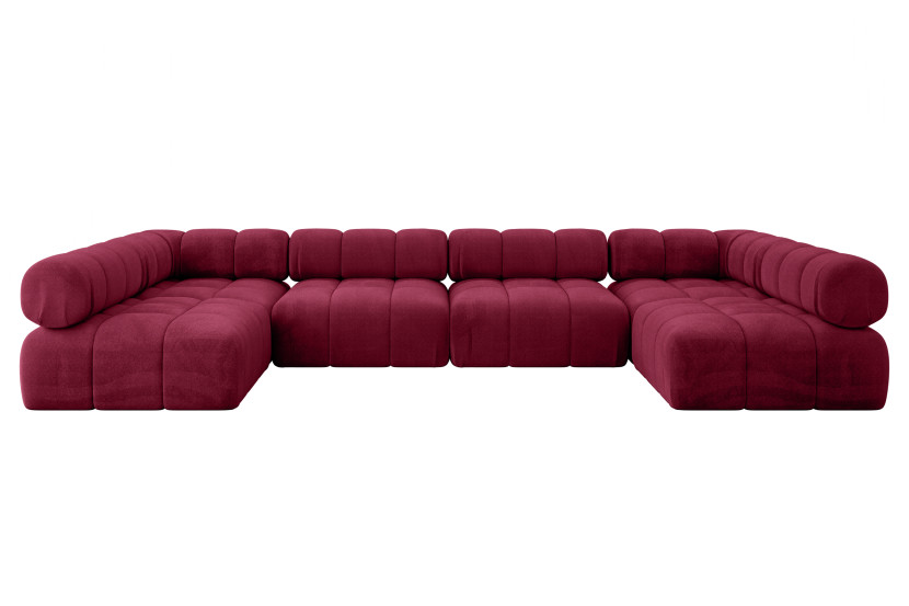 Narożnik uniwersalny modułowy GARVO-U2 380x190x70 cm Bordowy 684257