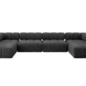 Narożnik uniwersalny modułowy GARVO-U2 380x190x70 cm Czarny 684329 Narożnik uniwersalny modułowy GARVO-U2 380x190x70 cm Czarny 684329
