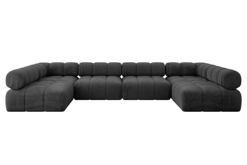 Narożnik uniwersalny modułowy GARVO-U2 380x190x70 cm Czarny 684329